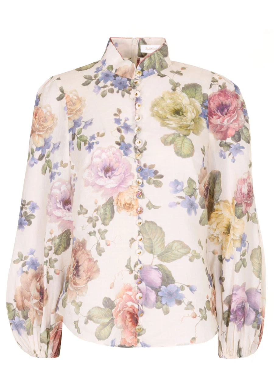 Блуза из рами ZIMMERMANN 1095TF231 MFCR, размер 42, цвет цветочный принт - фото 1