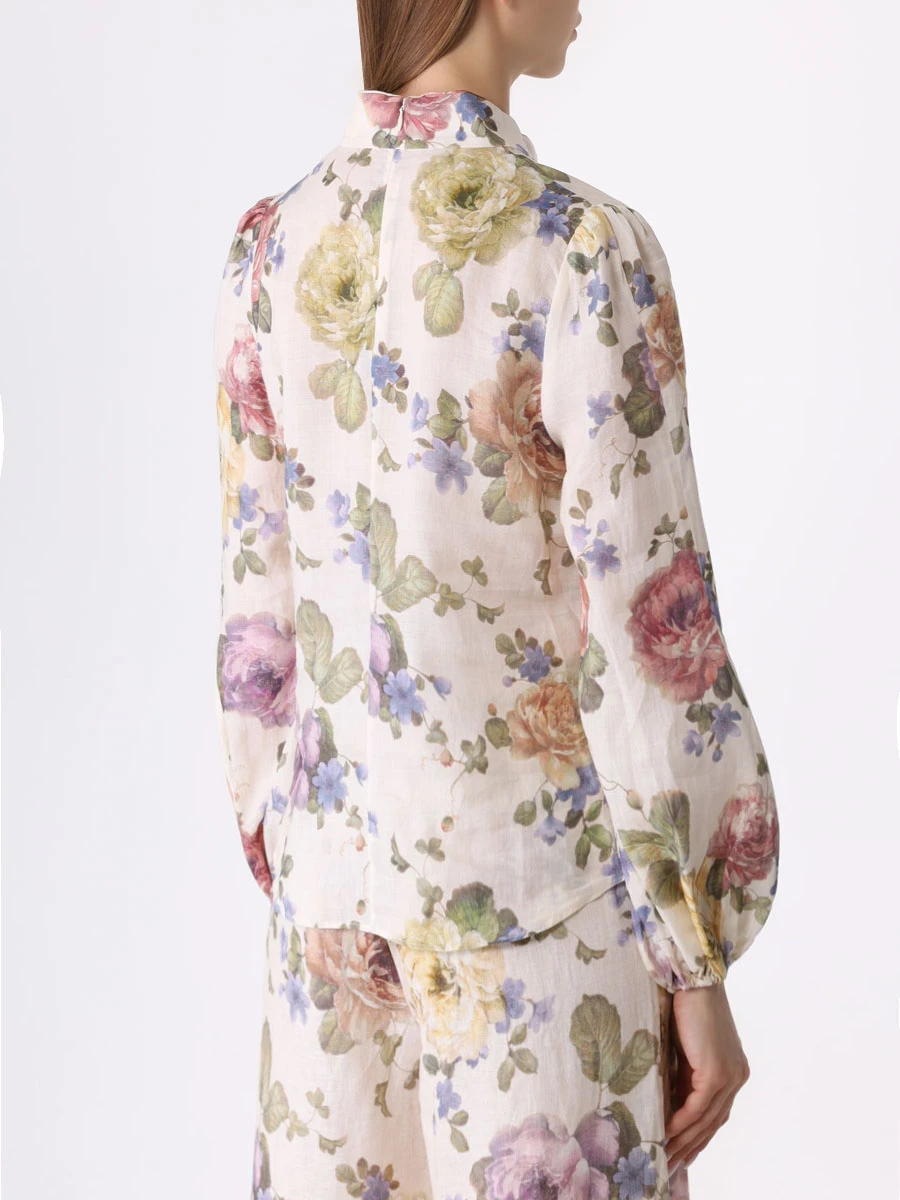 Блуза из рами ZIMMERMANN 1095TF231 MFCR, размер 42, цвет цветочный принт - фото 3