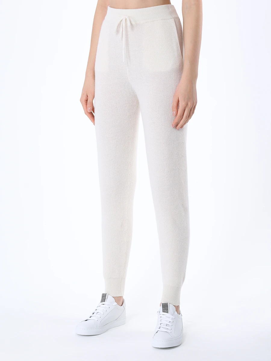 Брюки кашемировые MIR CASHMERE cwa21-038 Молочный Белый  Фото 4
