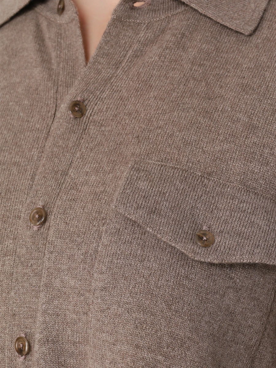 Рубашка кашемировая MIR CASHMERE cml21-006, размер 42, цвет коричневый - фото 5