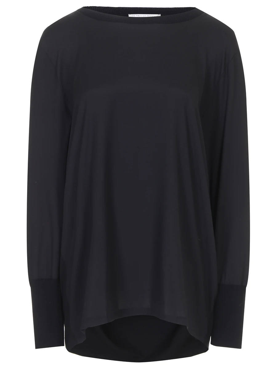 Блуза комбинированная LE TRICOT PERUGIA 66464 999, размер 44, цвет черный - фото 1