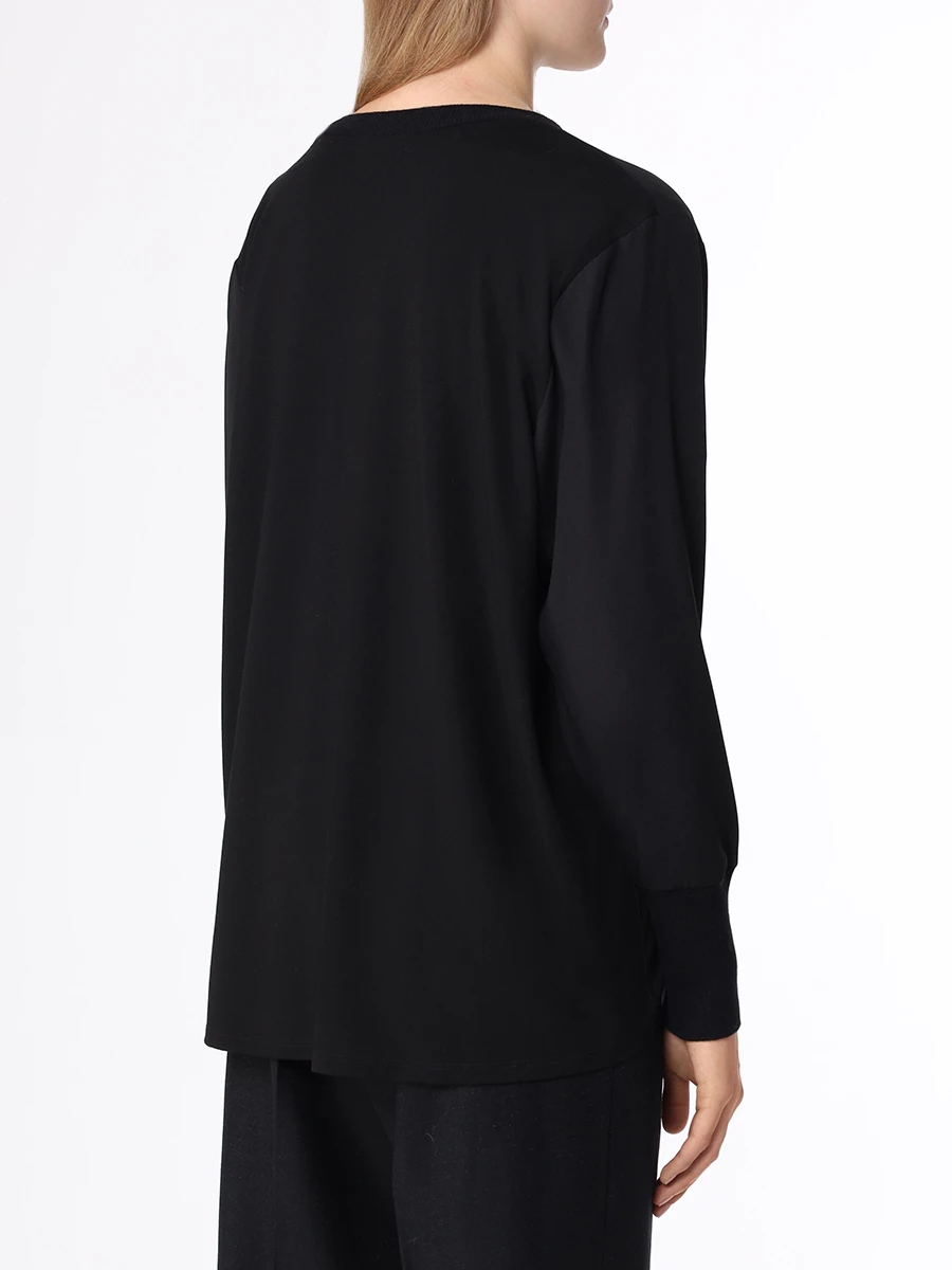 Блуза комбинированная LE TRICOT PERUGIA 66464 999, размер 44, цвет черный - фото 3