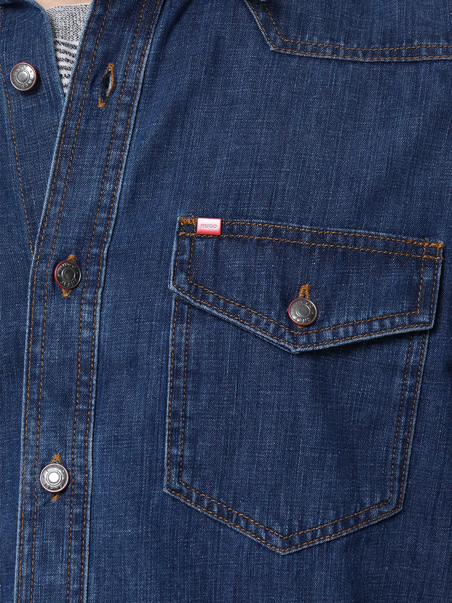 Рубашка джинсовая HUGO 50495874/454, размер 48, цвет синий 50495874/454 - фото 5