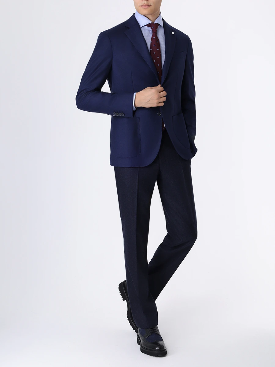 Рубашка Slim Fit хлопковая BOSS 50502800/450 Голубой  Фото 2