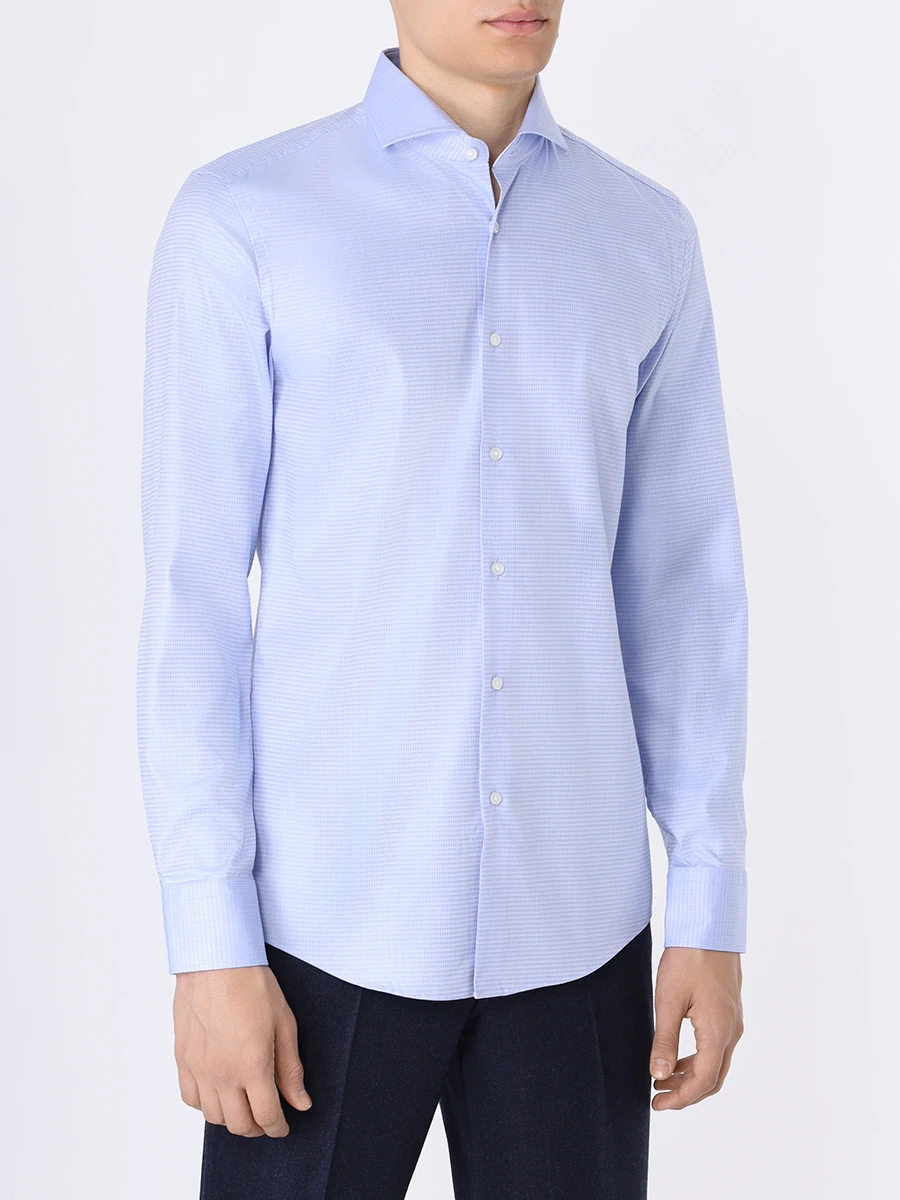 Рубашка Slim Fit хлопковая BOSS 50502800/450, размер 54, цвет голубой 50502800/450 - фото 4