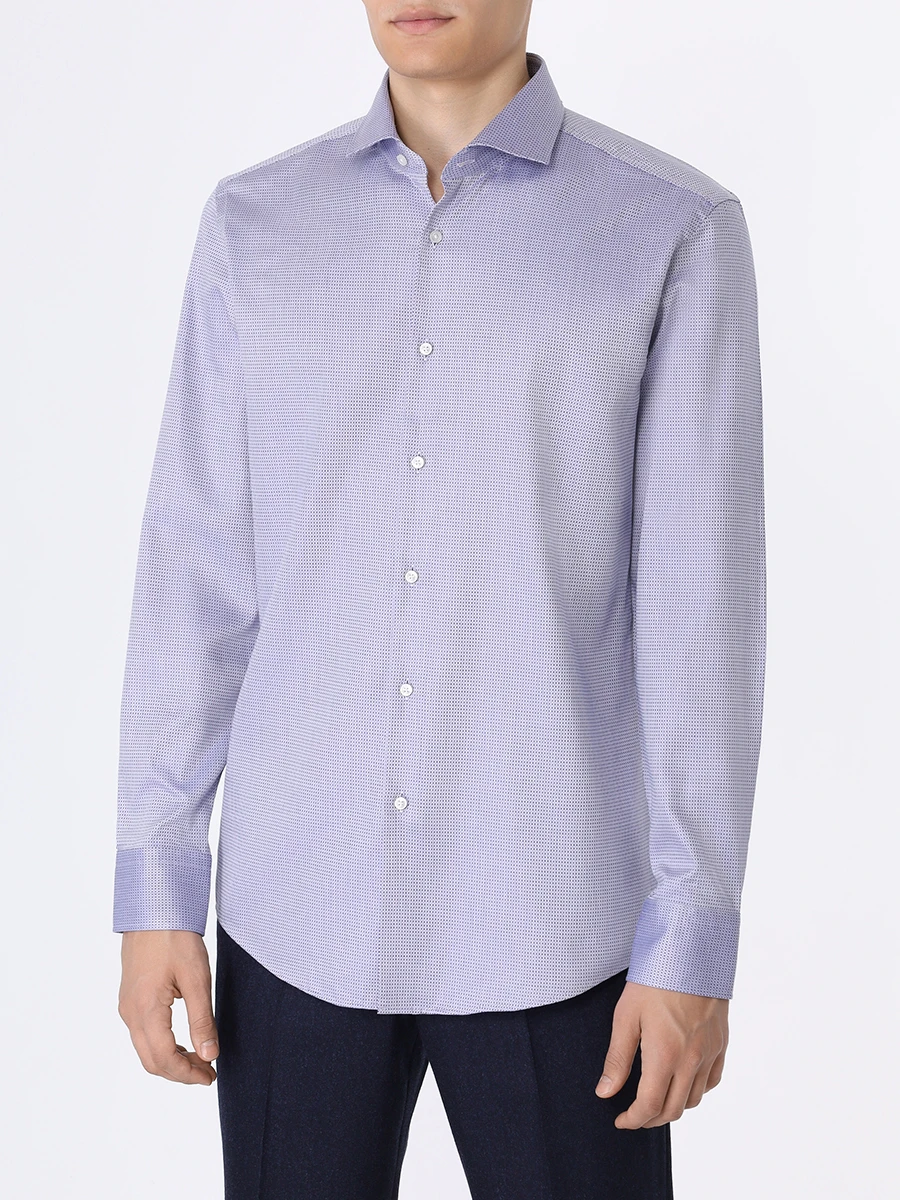 Рубашка Slim Fit хлопковая BOSS 50502821/508, размер 52, цвет фиолетовый 50502821/508 - фото 4