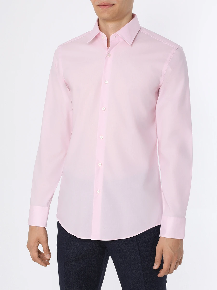 Рубашка Slim Fit хлопковая BOSS 50469345/680, размер 54, цвет розовый 50469345/680 - фото 4