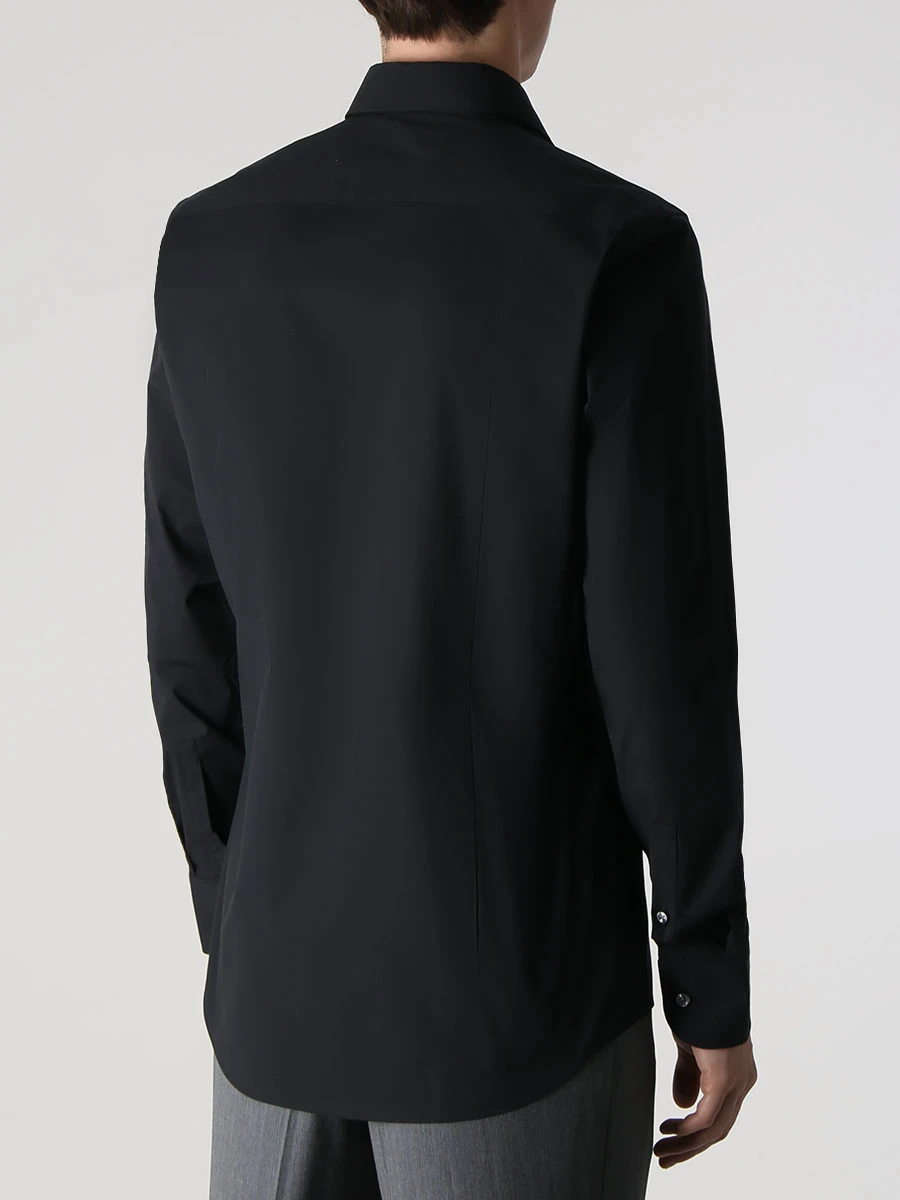 Рубашка Slim Fit хлопковая BOSS 50469345/001, размер 48, цвет черный 50469345/001 - фото 3