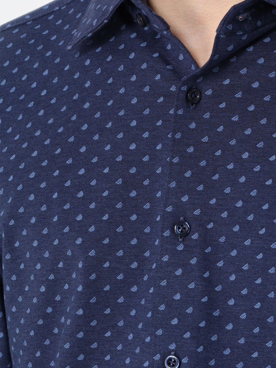 Рубашка Casual Fit хлопковая BOSS 50503242/404, размер 50, цвет синий 50503242/404 - фото 5