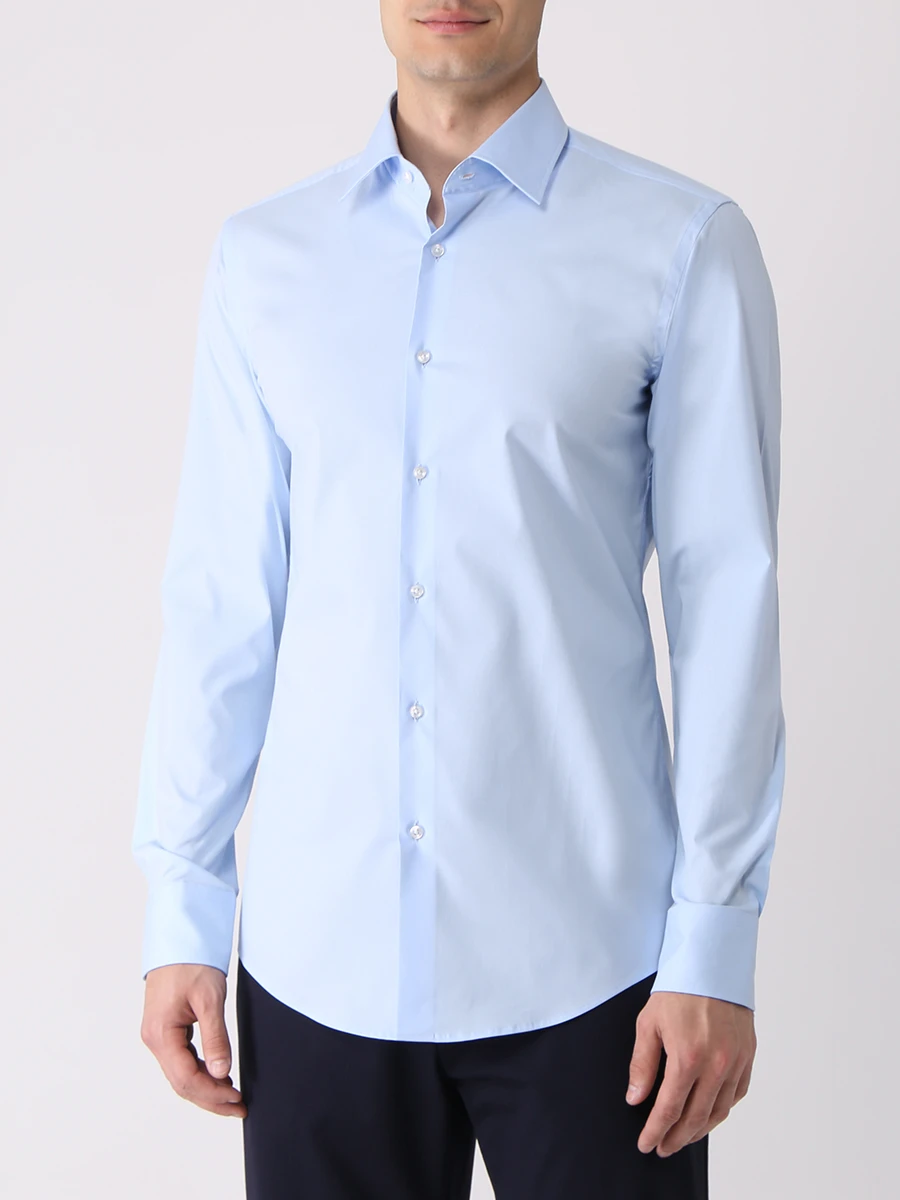 Рубашка Slim Fit хлопковая BOSS 50469345/452, размер 50, цвет голубой 50469345/452 - фото 4
