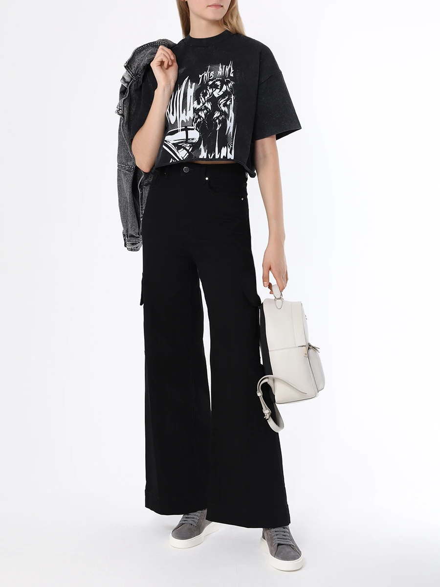 Джинсы-карго хлопковые BOSS 50504485/001 Черный  Фото 2