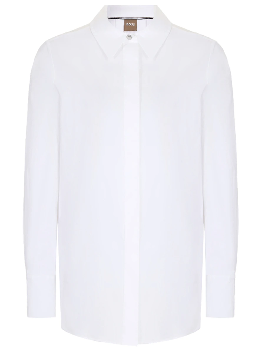 Рубашка хлопковая BOSS 50500102/100, размер 44, цвет белый 50500102/100 - фото 1