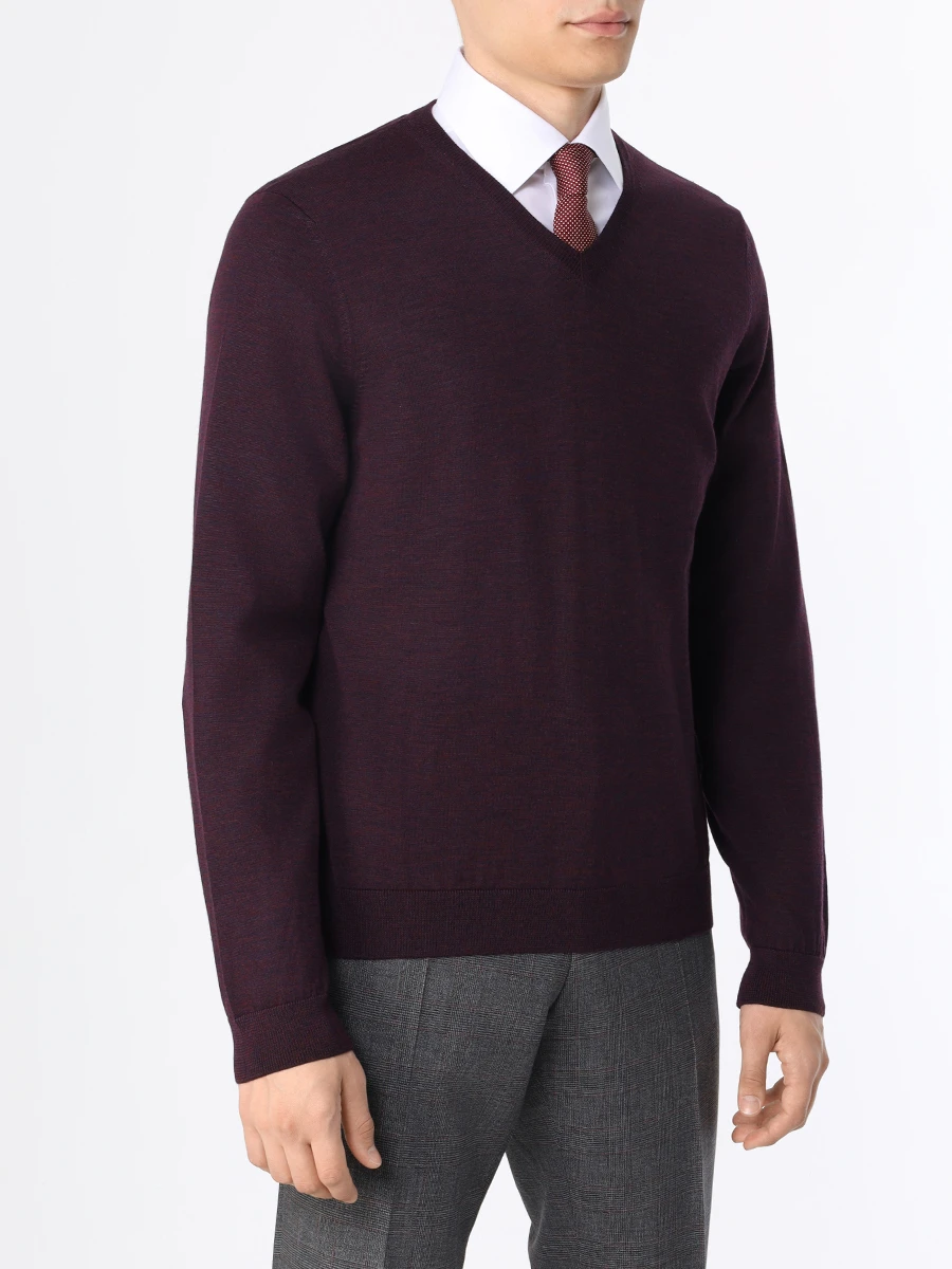 Пуловер шерстяной BOSS 50468261/603, размер 52, цвет бордовый 50468261/603 - фото 4