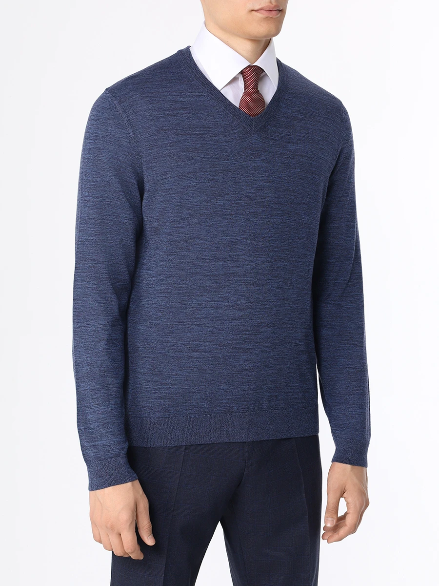 Пуловер шерстяной BOSS 50468261/430, размер 50, цвет голубой 50468261/430 - фото 4