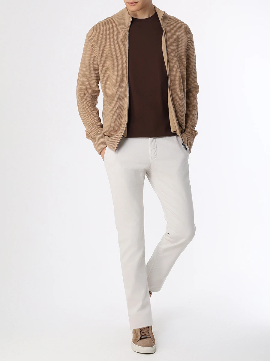 

Футболка Slim Fit хлопковая, Коричневый, 50468395/205