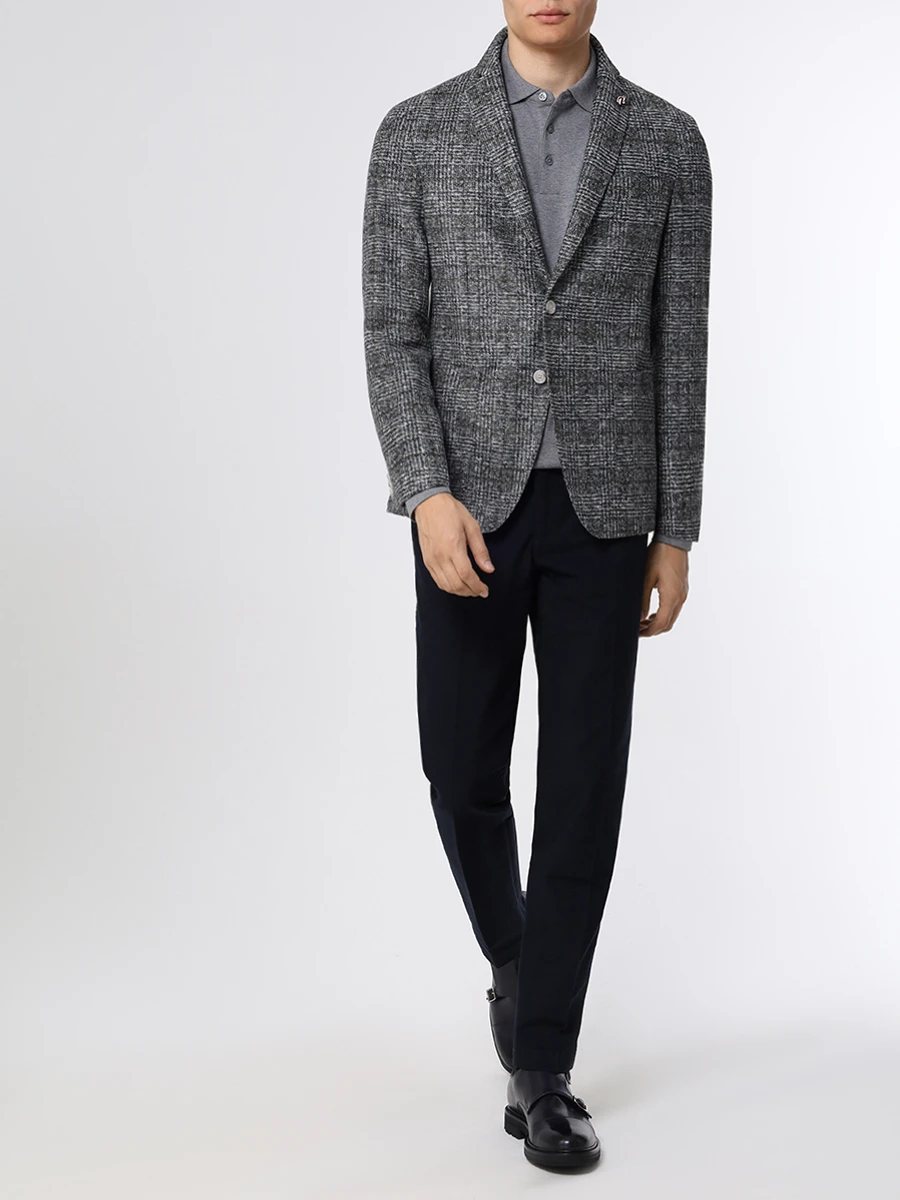 Пиджак в клетку BOSS 50502545/030 Серый  Фото 2
