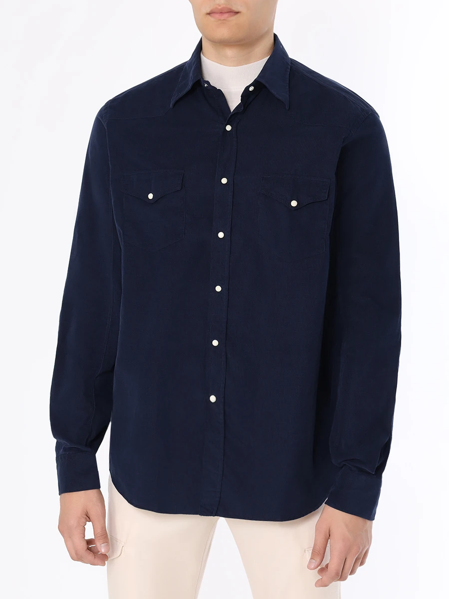 Рубашка вельветовая ALESSANDRO GHERARDI NEW-TEXANA C7106 531 Темно-, размер 54, цвет синий - фото 4