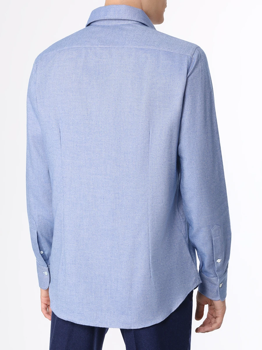 Рубашка Slim Fit хлопковая ALESSANDRO GHERARDI DOUBLE-BDN 7128 621 Фактура, Голубой  Фото 3