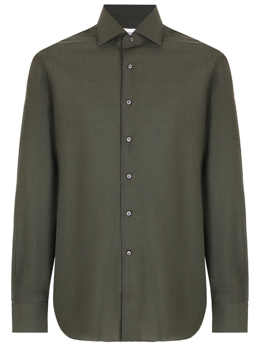 Рубашка Slim Fit шерстяная ALESSANDRO GHERARDI DOUBLE 7135 531 Темно-, размер 58, цвет зеленый - фото 1