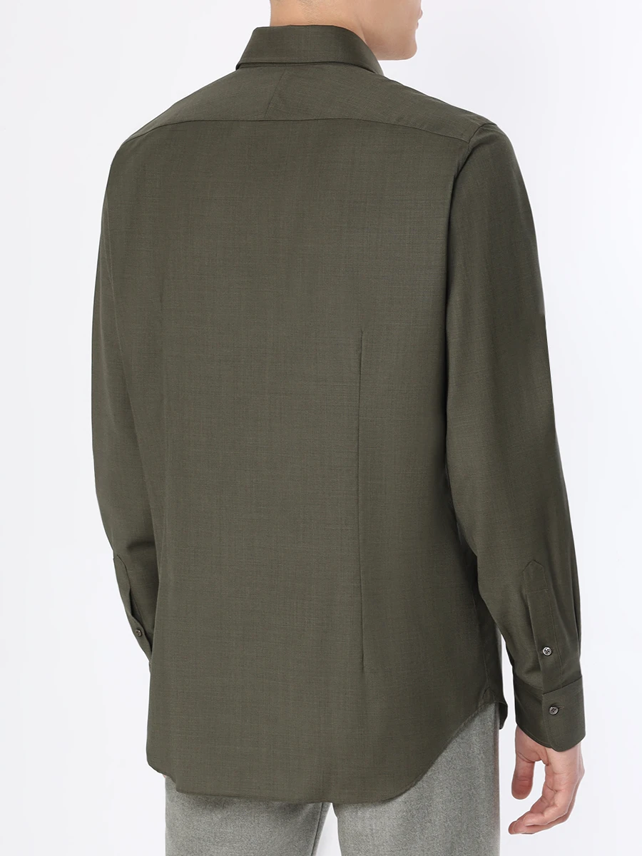 Рубашка Slim Fit шерстяная ALESSANDRO GHERARDI DOUBLE 7135 531 Темно-, размер 58, цвет зеленый - фото 3