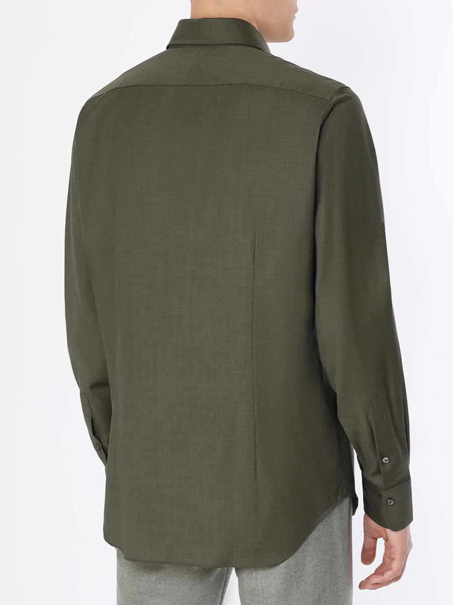 Рубашка Slim Fit шерстяная ALESSANDRO GHERARDI DOUBLE 7135 531 Темно- Зеленый  Фото 3