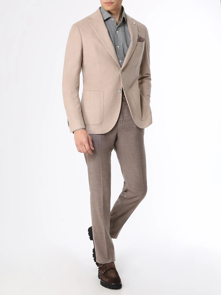 Рубашка Slim Fit хлопковая ALESSANDRO GHERARDI DOUBLE 7133 721 Фактура, Зеленый  Фото 2