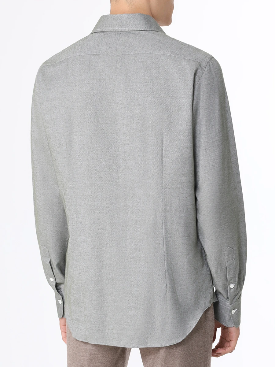 Рубашка Slim Fit хлопковая ALESSANDRO GHERARDI DOUBLE 7133 721 Фактура, Зеленый  Фото 3