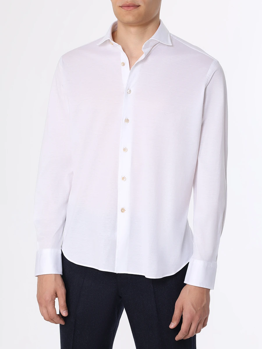 Рубашка хлопковая ALESSANDRO GHERARDI JERSEY 7169 000 Белый  Фото 4