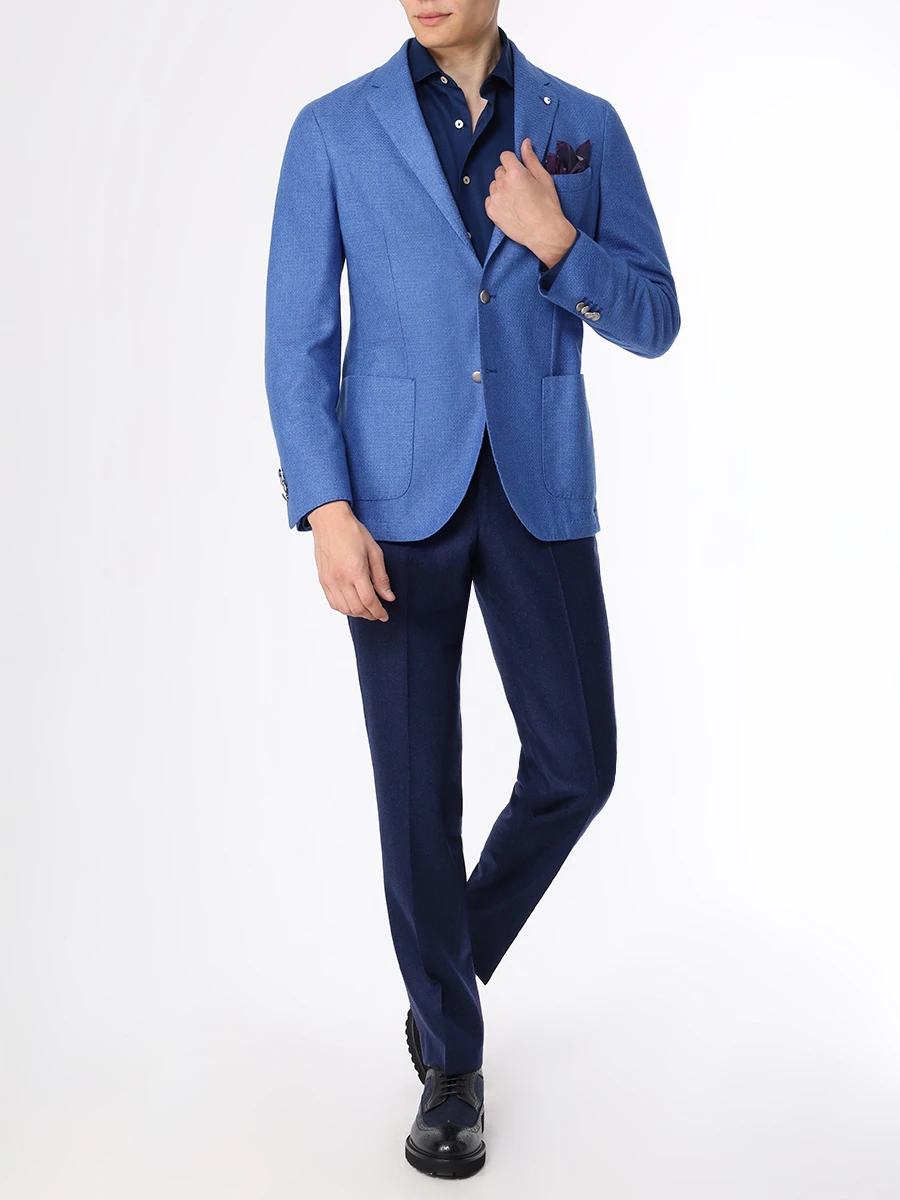Рубашка Slim Fit хлопковая ALESSANDRO GHERARDI JERSEY 7169 530 Темно- Синий  Фото 2