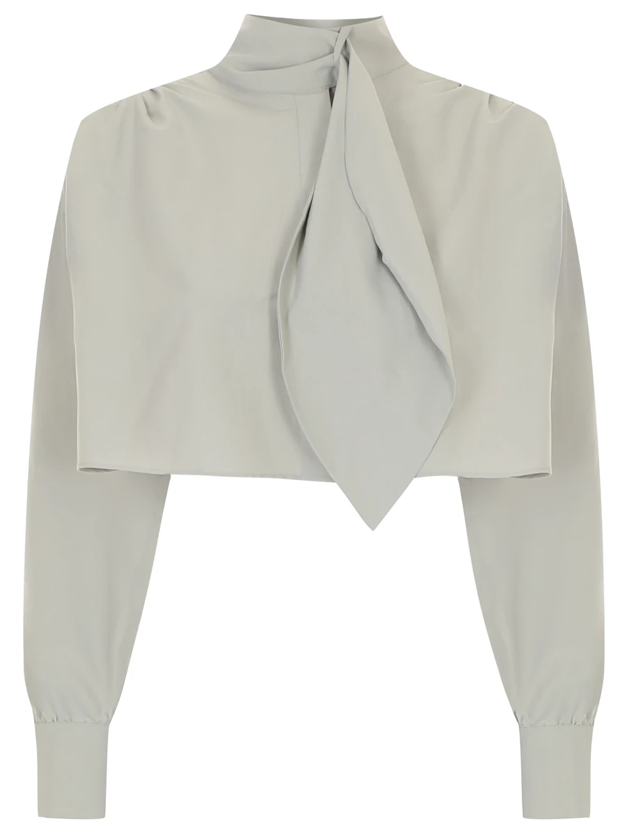 Блуза хлопковая JULI TOO Alison, размер 42, цвет хаки - фото 1