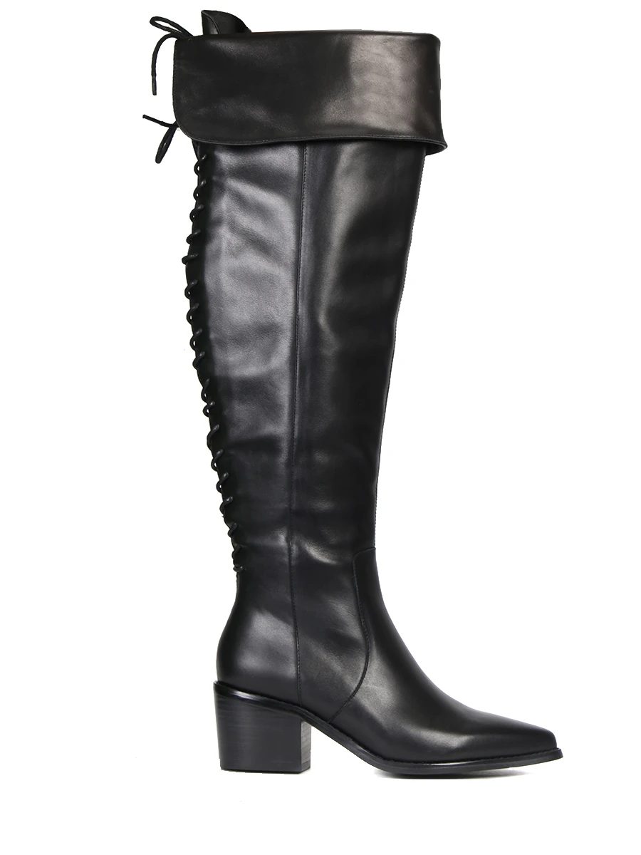Сапоги кожаные, Looma suede tall boots, JULI TOO, Черный, 1369947  - купить