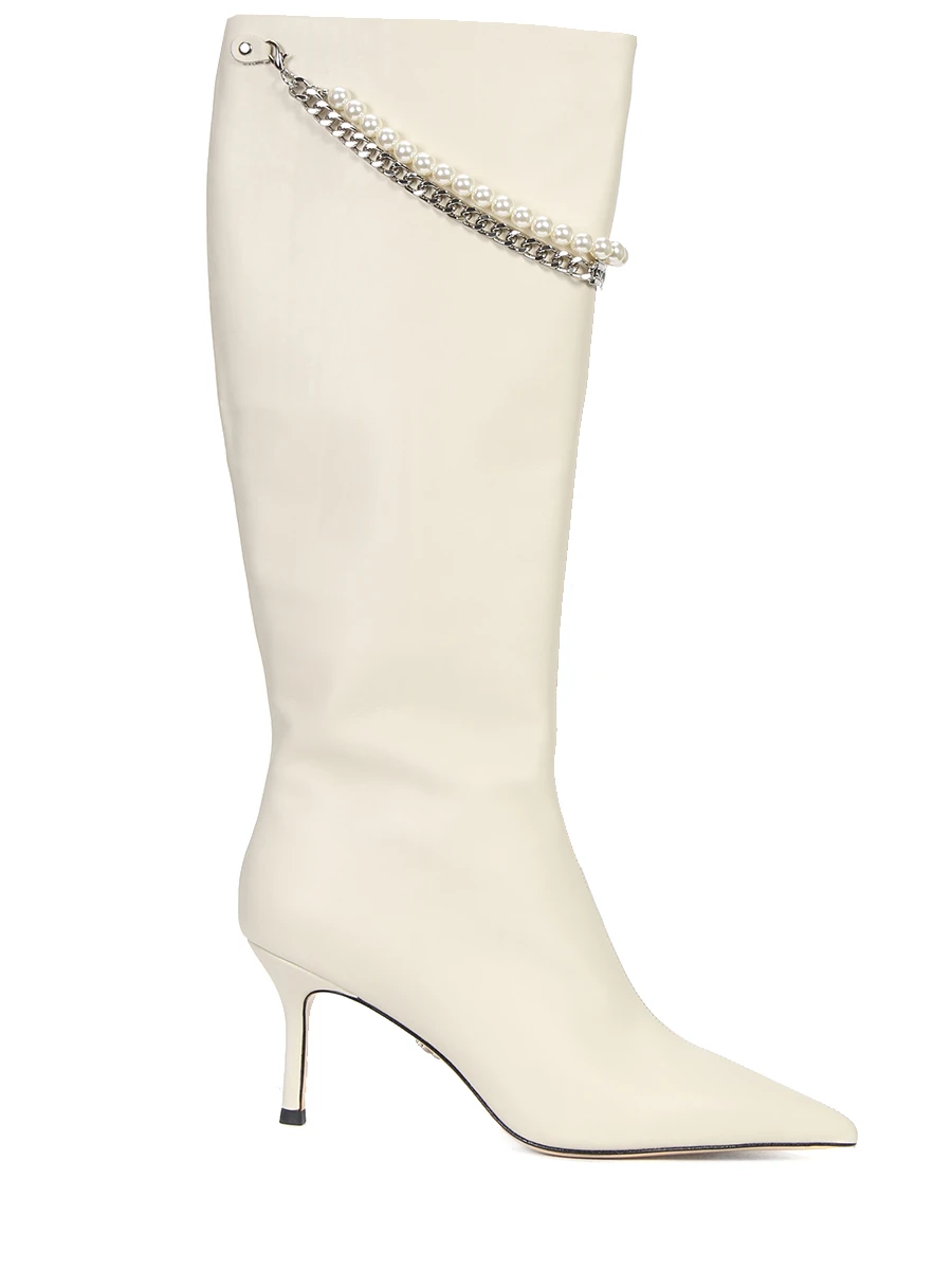 Сапоги кожаные JULI TOO Louise high boots Молочный, размер 37, цвет белый
