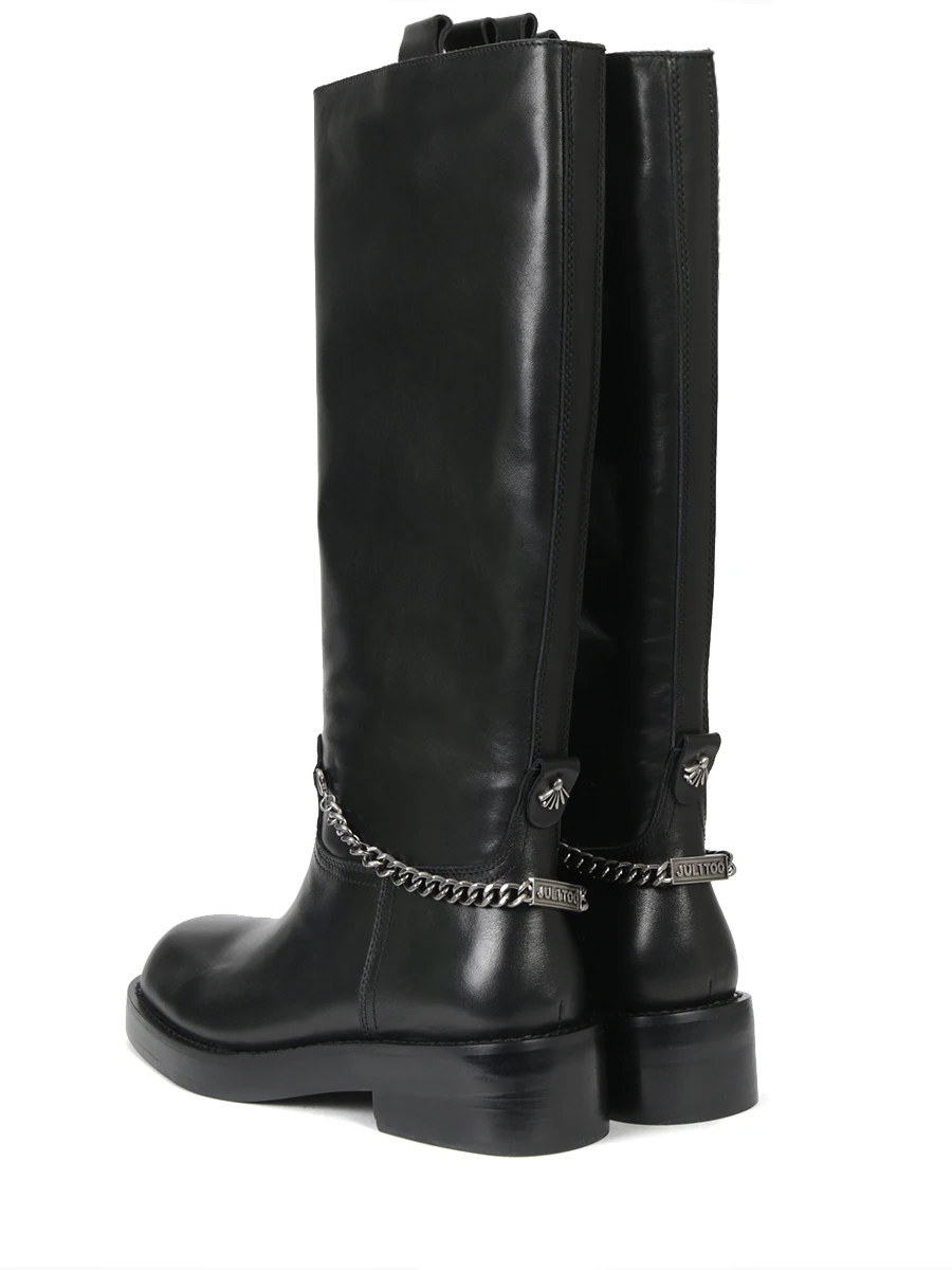 Сапоги кожаные JULI TOO Bridget Knee Boots Черный  Фото 4