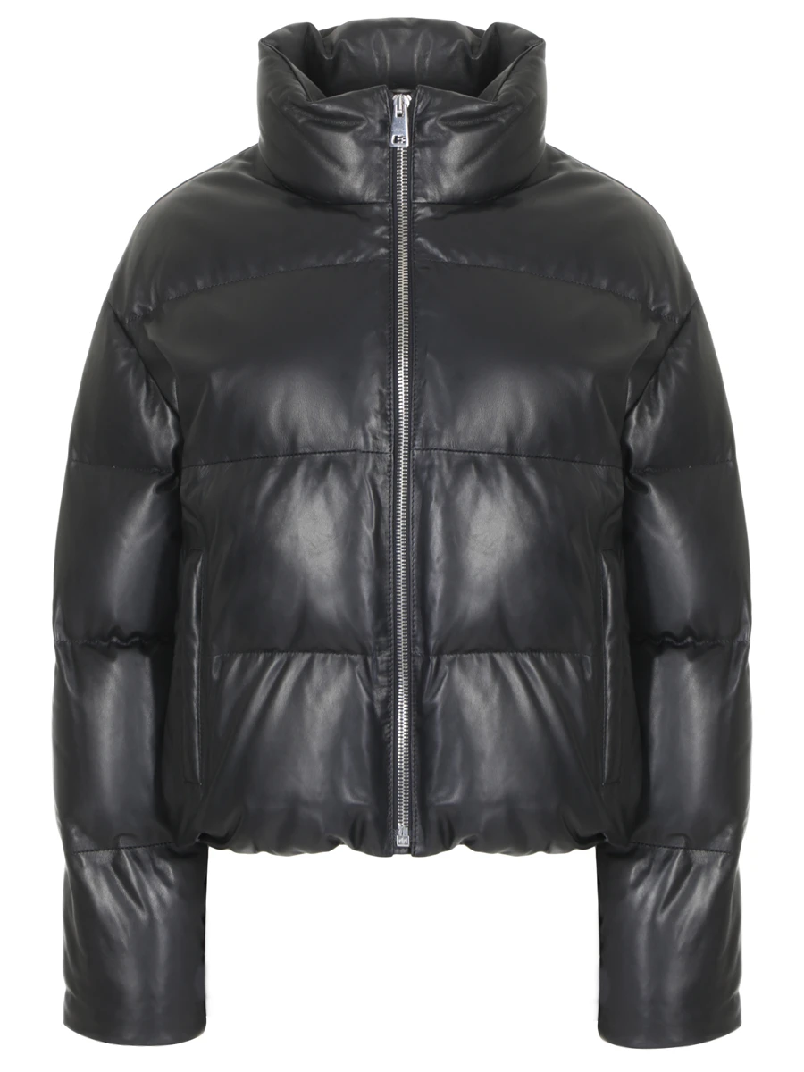 

Пуховик кожаный, Черный, BOH-FW22-09-01