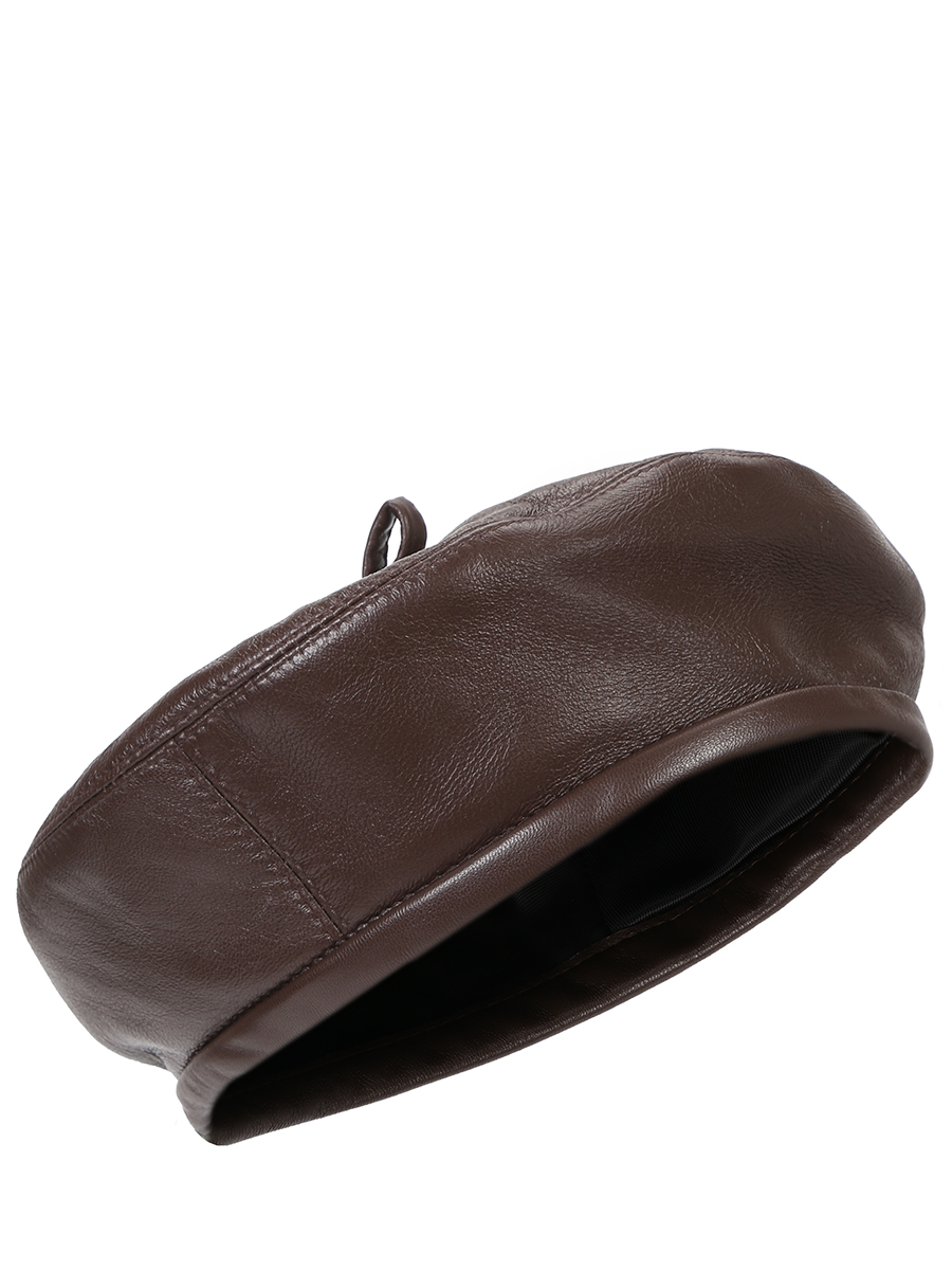 

Берет кожаный, Коричневый, Beret Leather