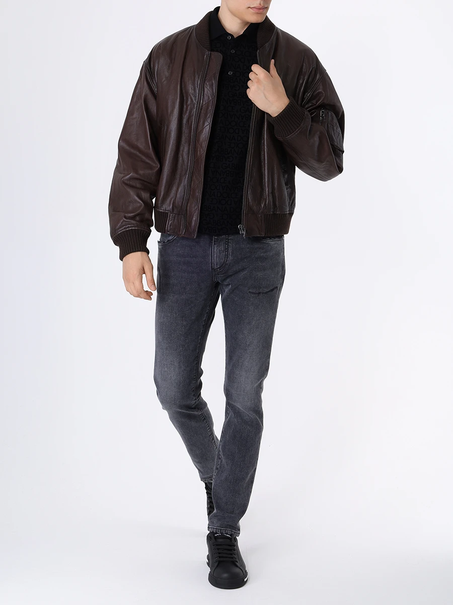 Поло хлопковое DOLCE & GABBANA G8PT0T G7KV1 N0000 Черный  Фото 2