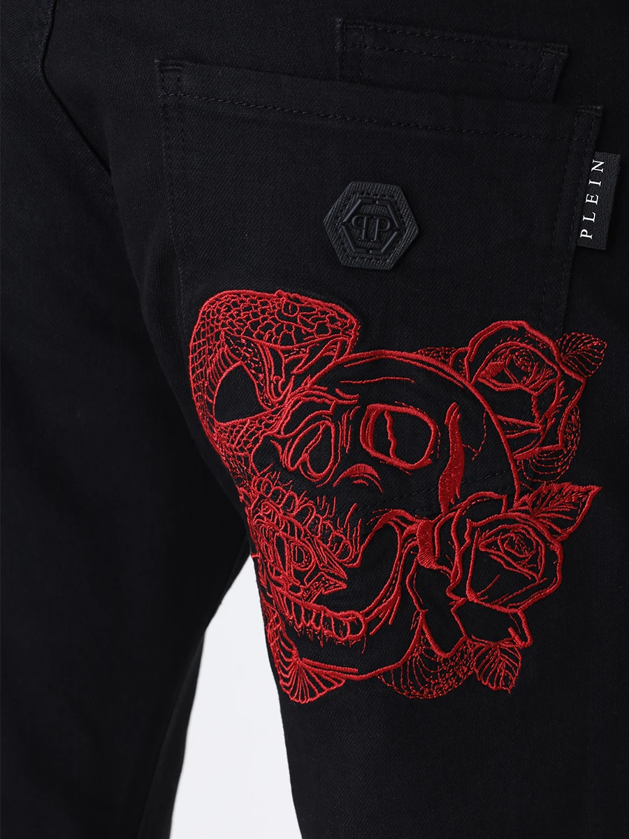Джинсы Slim Fit хлопковые PHILIPP PLEIN MDT3613/02NH Черный  Фото 5