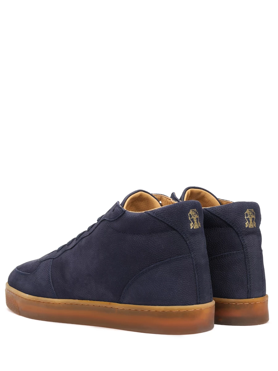 Кеды кожаные на меху BRUNELLO CUCINELLI MZUMSMW273 C8439 Синий  Фото 4