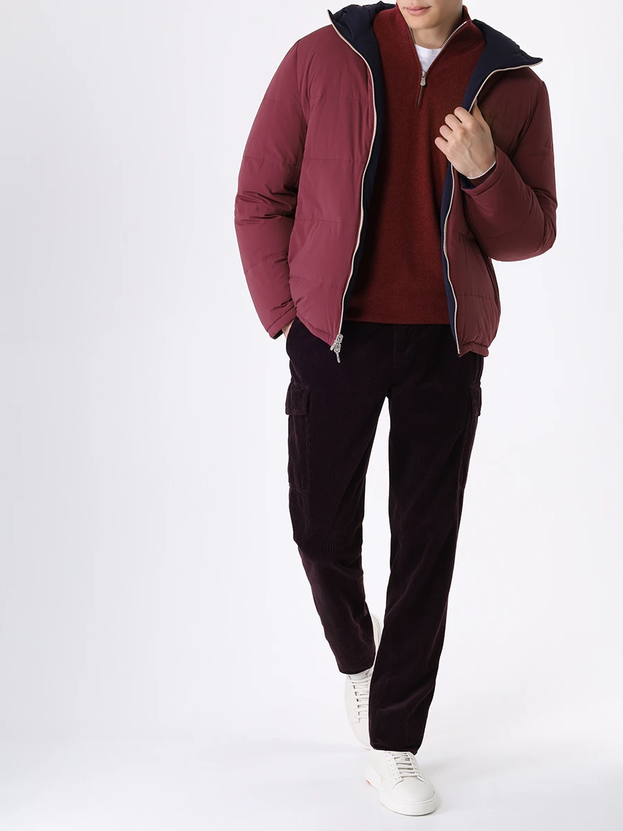 Брюки-карго вельветовые BRUNELLO CUCINELLI M280DE1890 C6296 Бордовый  Фото 2