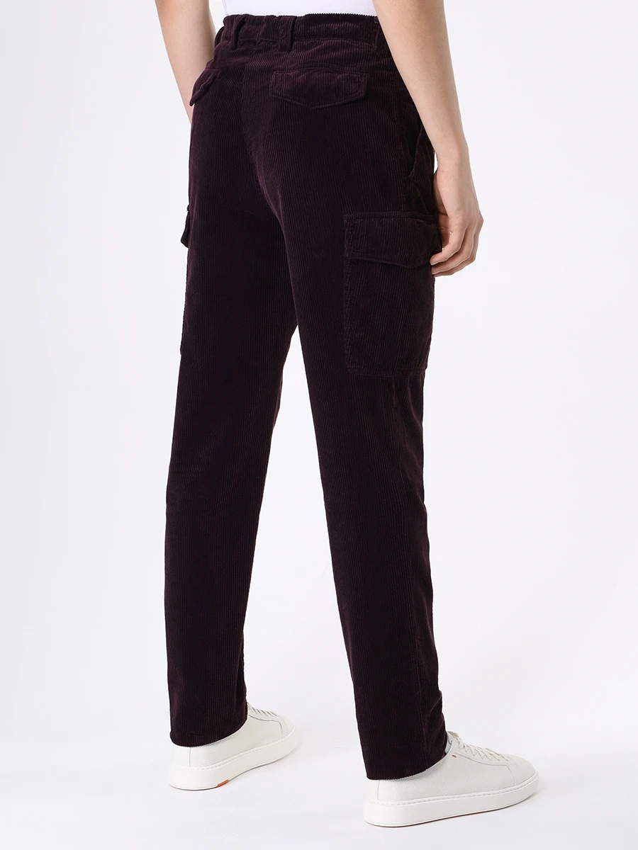 Брюки-карго вельветовые BRUNELLO CUCINELLI M280DE1890 C6296 Бордовый  Фото 3