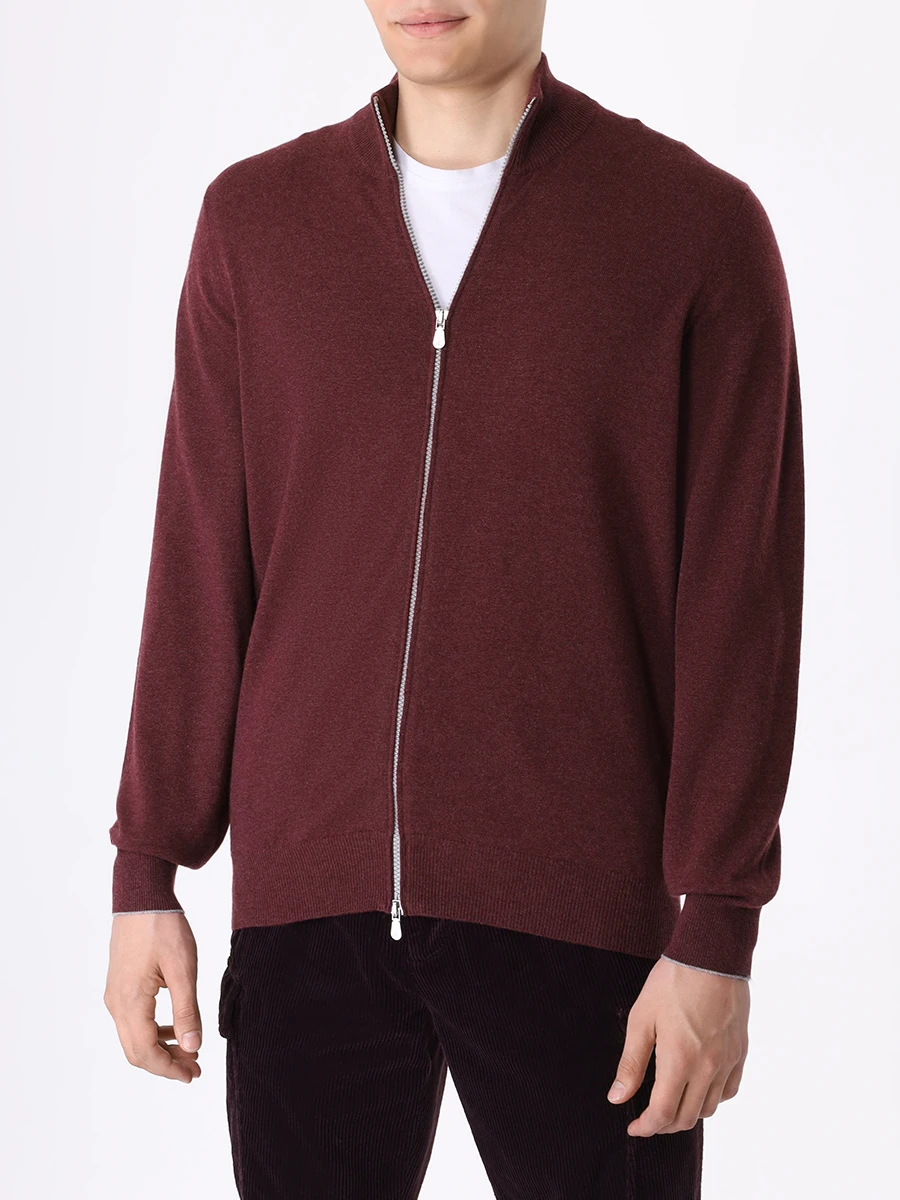 Кардиган кашемировый BRUNELLO CUCINELLI M2200106 CMZ87 Бордовый  Фото 4
