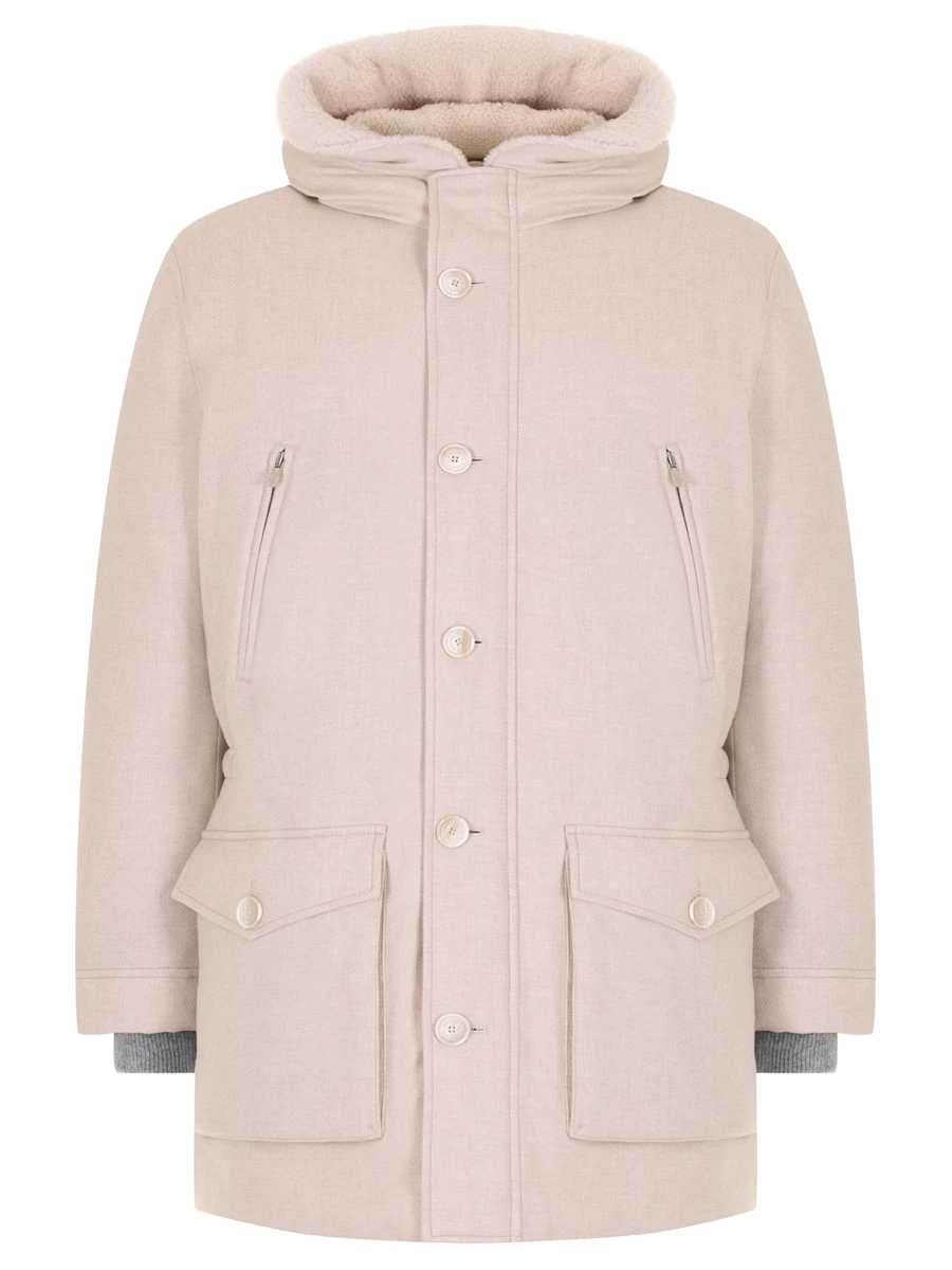 Пуховик с капюшоном BRUNELLO CUCINELLI MM4851948 CJW18 Бежевый 