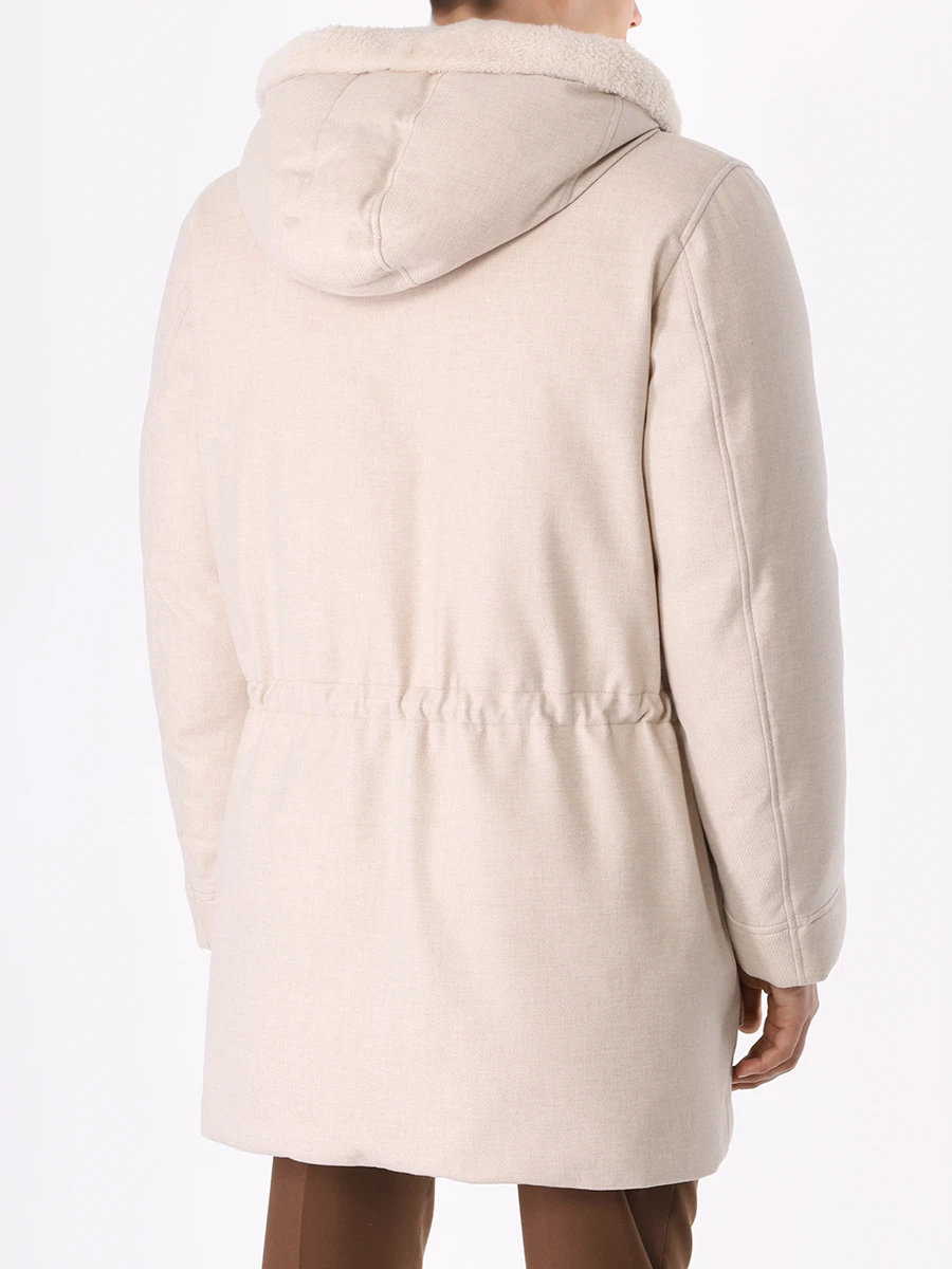 Пуховик с капюшоном BRUNELLO CUCINELLI MM4851948 CJW18 Бежевый  Фото 3