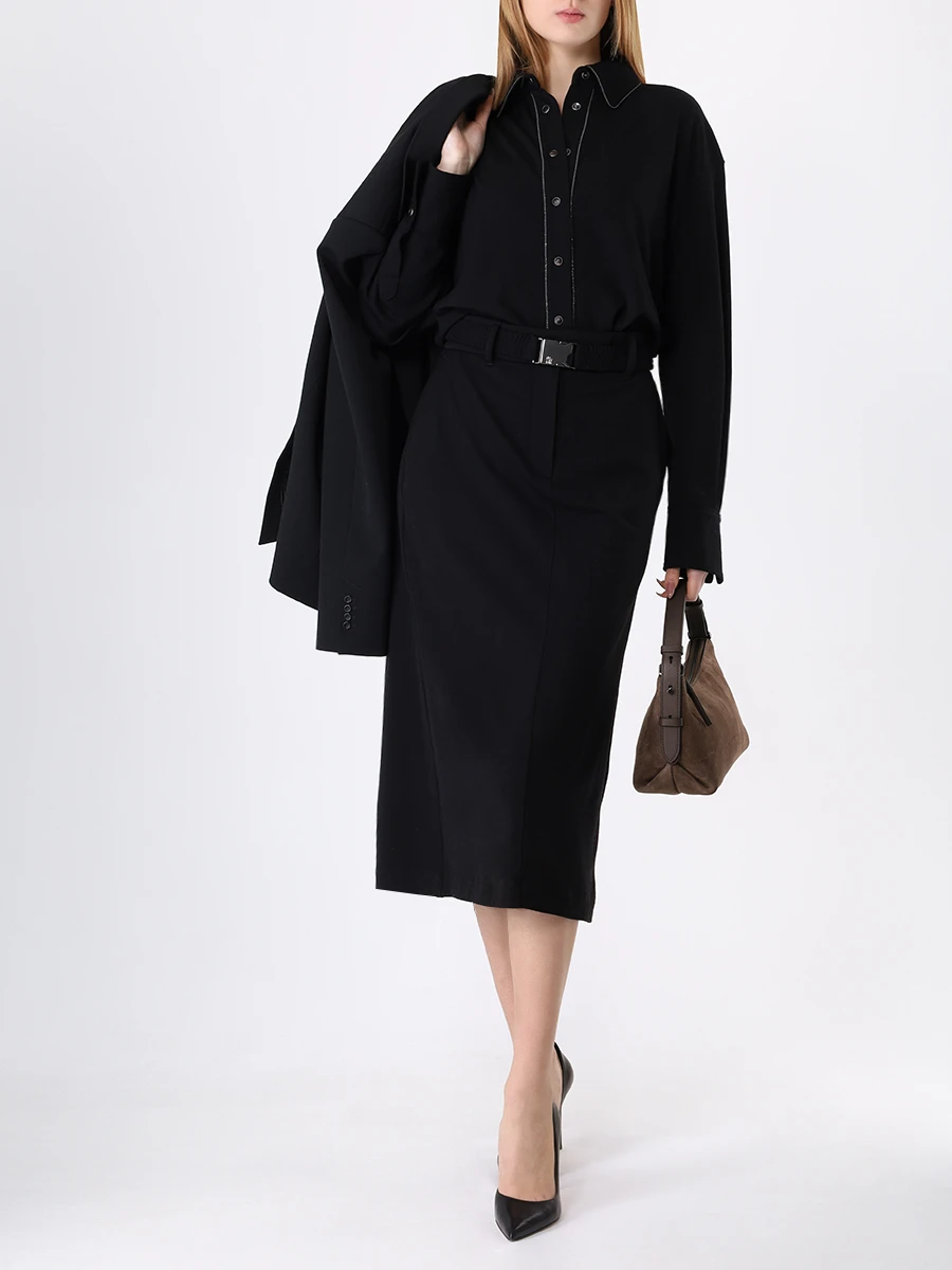 Платье шерстяное BRUNELLO CUCINELLI M0R25A5158 С036 Черный  Фото 2