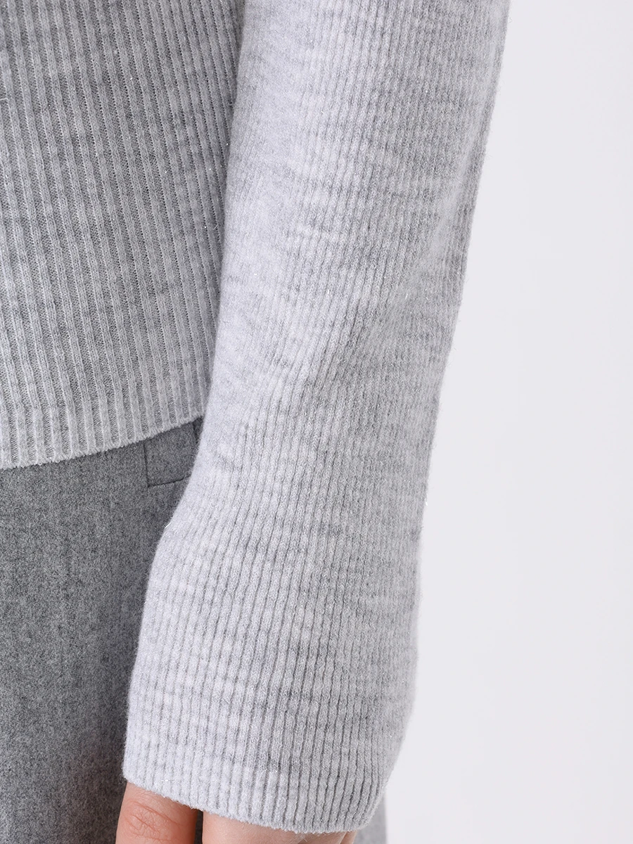 Пуловер хлопковый BRUNELLO CUCINELLI M9A844502 C072 Серый  Фото 6