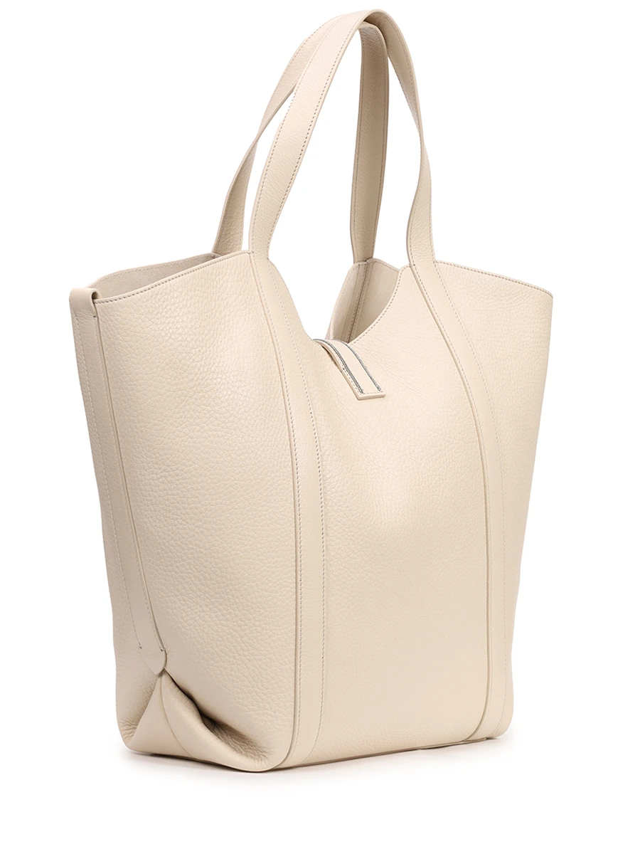 Сумка кожаная BRUNELLO CUCINELLI MBVND2548 C8905 Кремовый  Фото 3