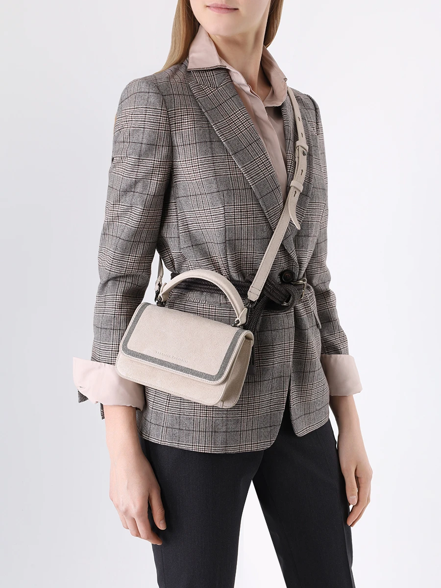 Сумка замшевая BRUNELLO CUCINELLI MBDLD2496 C8238 Бежевый  Фото 2