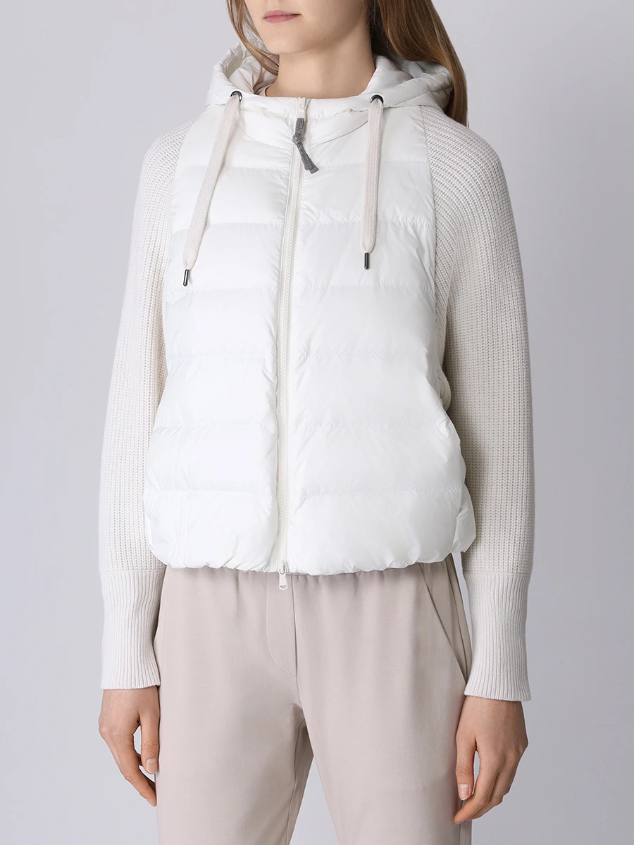 Куртка комбинированная BRUNELLO CUCINELLI MH5042699 C1202 Белый  Фото 4