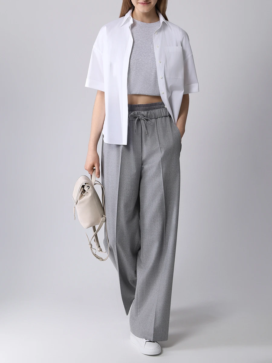 Брюки шерстяные BRUNELLO CUCINELLI ME226P8429 C272 Серый  Фото 2