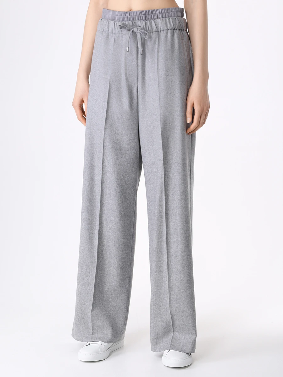 Брюки шерстяные BRUNELLO CUCINELLI ME226P8429 C272 Серый  Фото 4